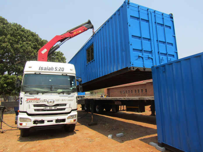 Our new container offices have arrived in Musina!