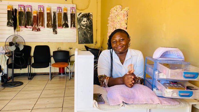 Malina Kapinga Ndaya, a former Outreach Foundation student opens her own salon