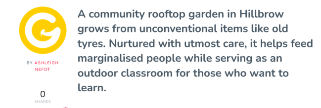 Goodthingsguys publishes a story on Outreach Foundation's rooftop garden